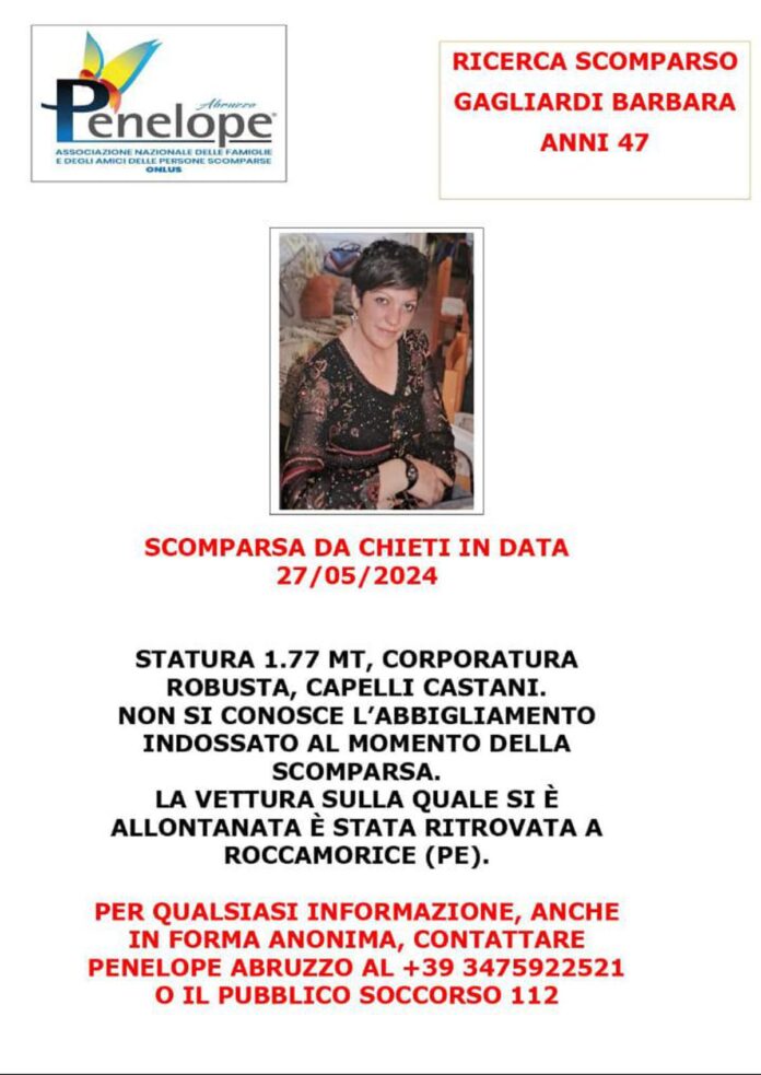 giallo-a-chieti,-donna-scomparsa-dal-27-maggio:-ricerche-in-corso